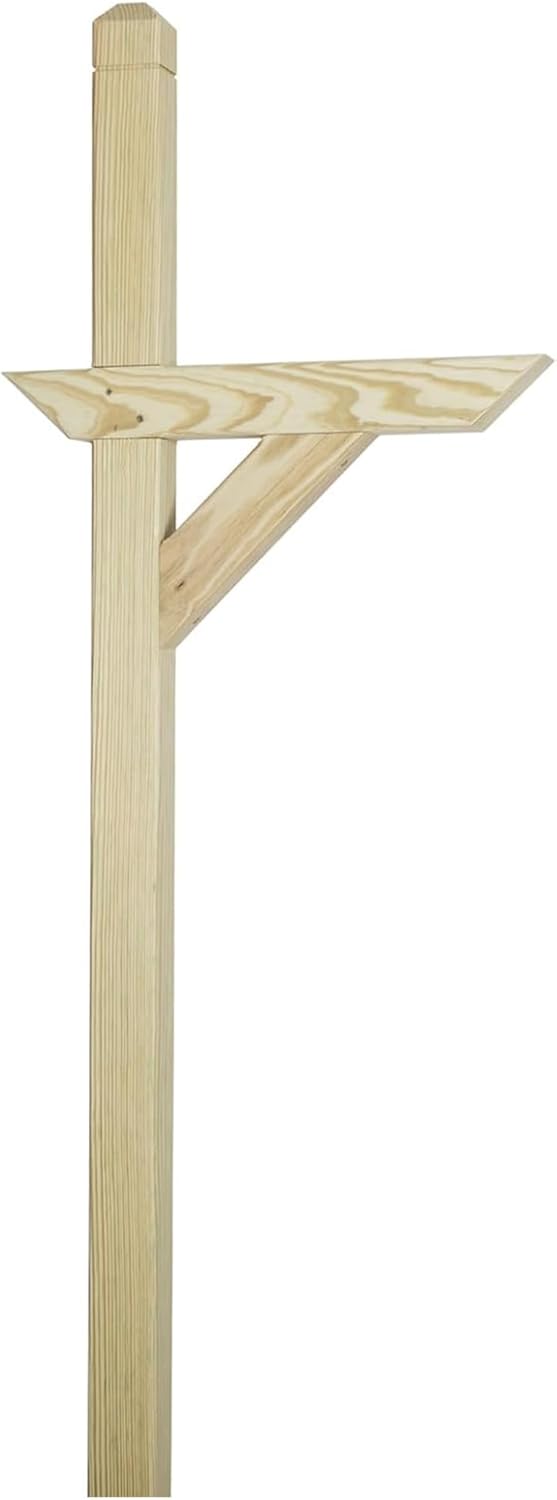 Wooden or Vinyl Mailbox Post – Weather-Resistant Outdoor Mailbox Stand with Shelf – Made in Lancaster, PA – Easy