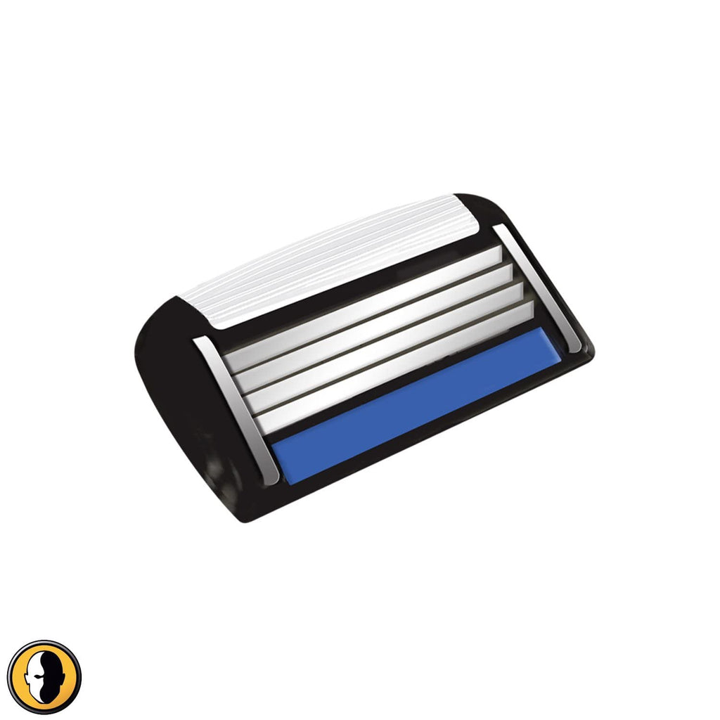 Men's HB4 Refill Shaving Razor Blades. Stainless Steel Blades for No Tugging or Pulling, Shave Less, Works for Face