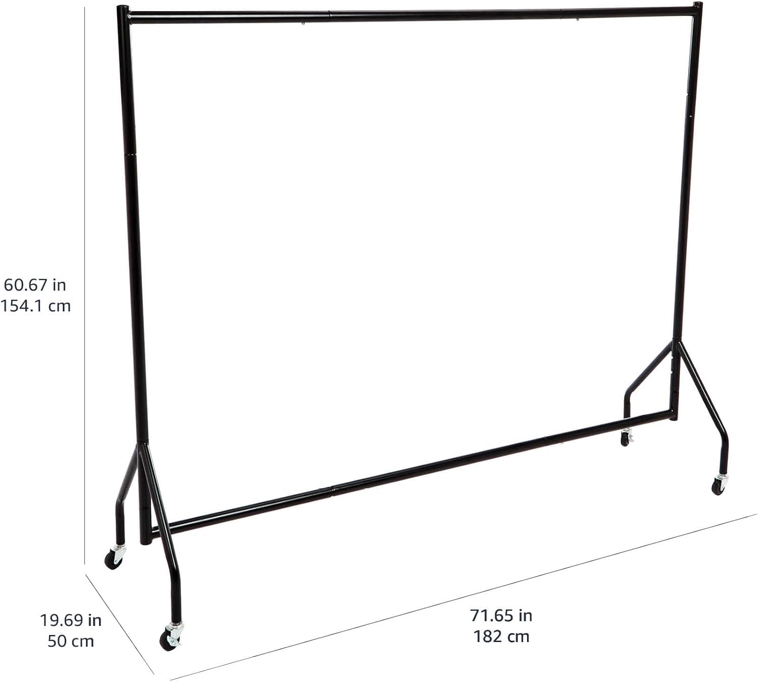 Heavy Duty Portable Rolling Garment Rack, Hanging Clothes Organizer Rail for Display and Storage, Easy to Assemble