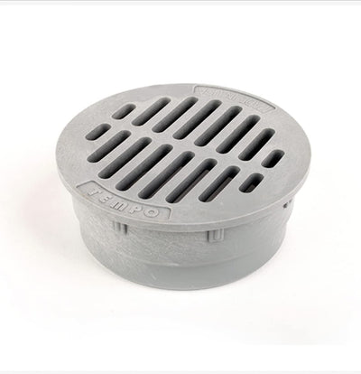 Premium USA Made 4" Inch Black Outdoor Round Flat Drain Grate Cover - Fits 4" Inch SDR Sewer & Drain Pipe/Fittings