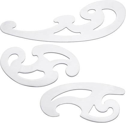3 Pcs Stainless Steel French Curve Ruler for Sewing Tools Metal Drafting Stencils Reusable Drafting Templates Drawing