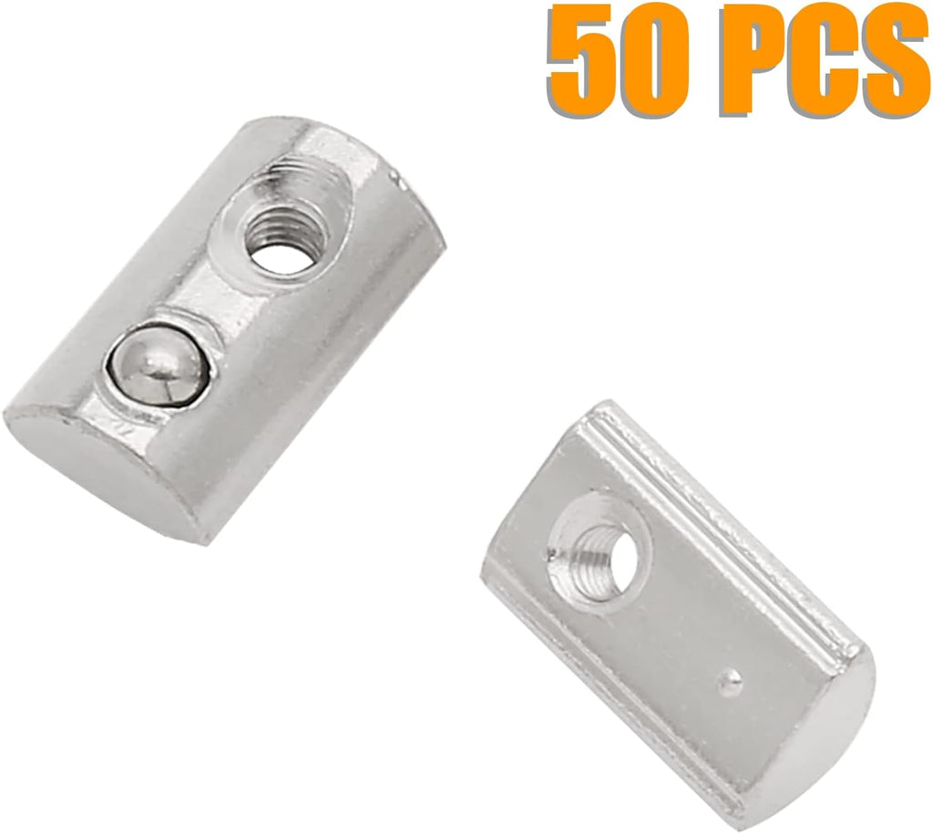 50Pcs M3 Spring T Nut 2020 Extrusion Slot 6mm Nickel Plated