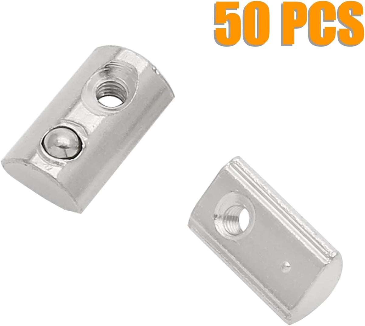 50Pcs M3 Spring T Nut 2020 Extrusion Slot 6mm Nickel Plated
