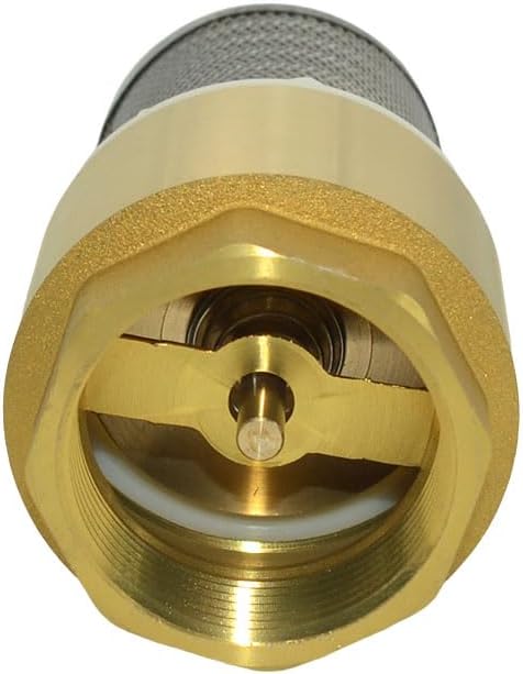 VARMHUS Brass Foot Valve with Filter, Check Valve for Water Pump, NPT Thread, Prevents Backflow (1-1/2inch)