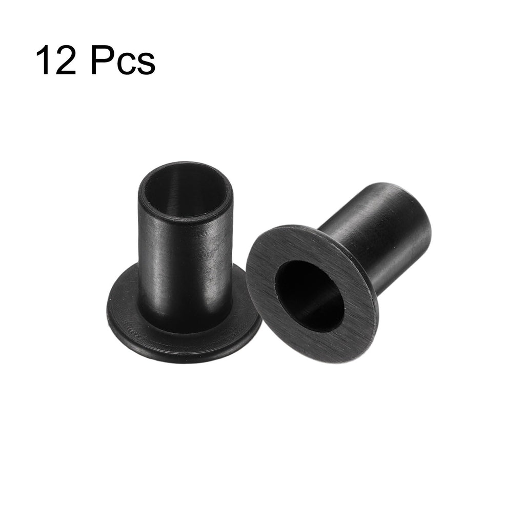 uxcell 12pcs Flanged Sleeve Bearings Plastic Bushings ID 10.1mm x OD 13mm x Length 20.5mm Nylon Bushings, Black