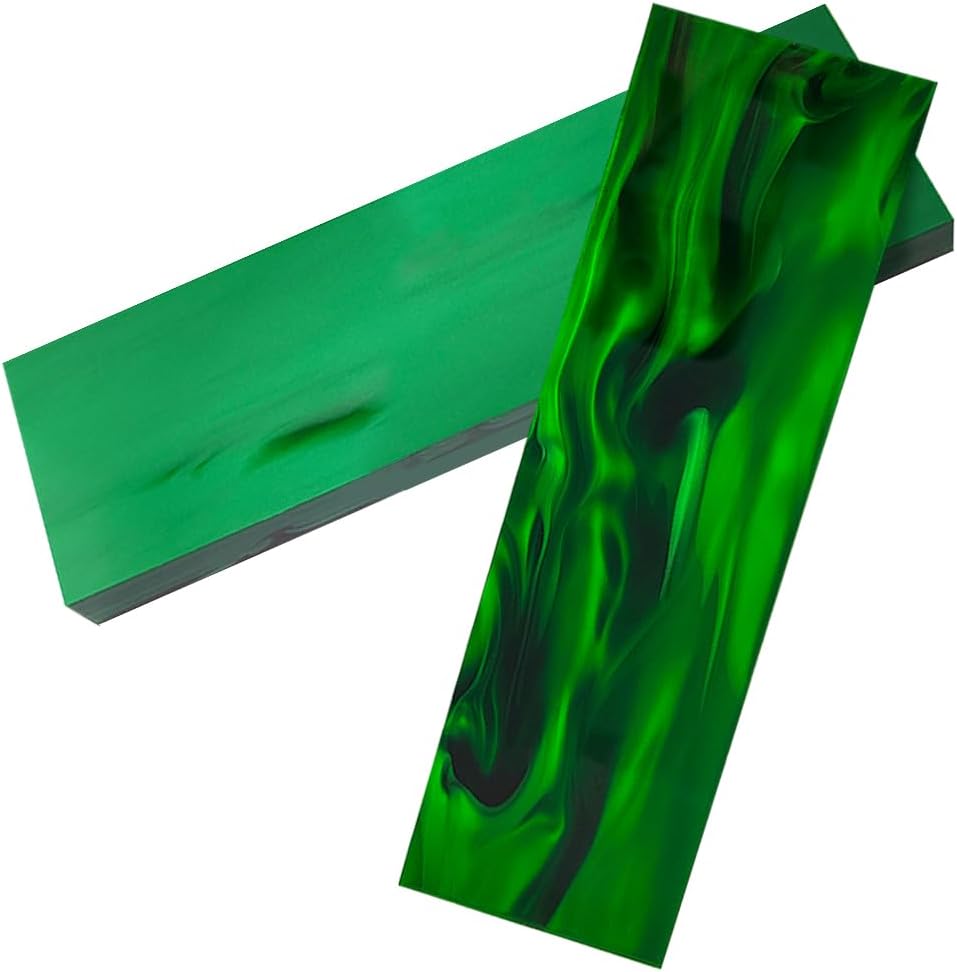 Acrylic Knife Handle Scales Slabs for Knife Making, 2 Pcs | Synthetic Green Pearl, DIY Knife Handle Material