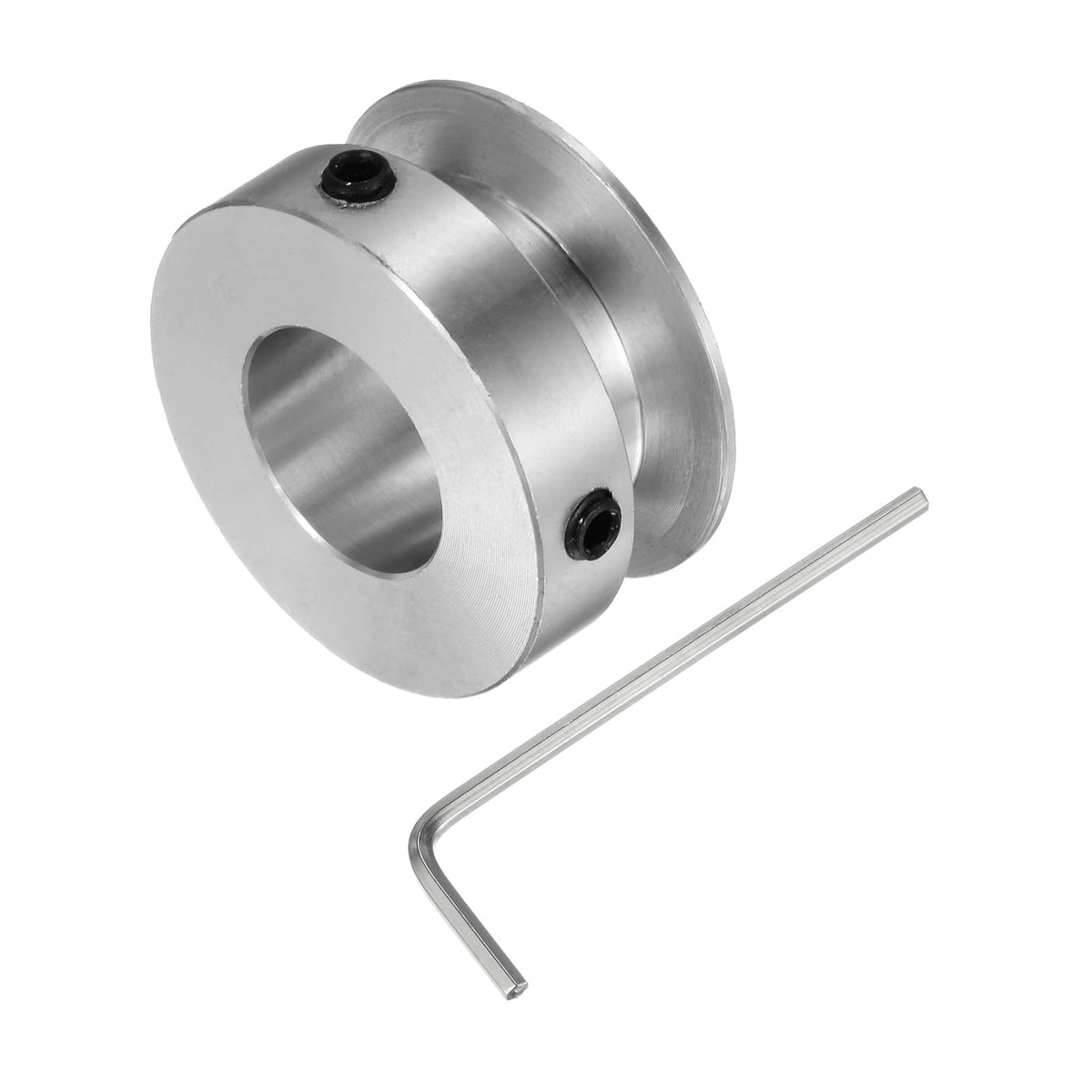 HARFINGTON Single Groove Pulley 14mm Fixed Bore 30mm Outer Diameter Aluminum Alloy with Hex Wrench for Drilling Machine 6mm PU Round Belt
