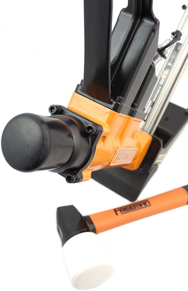 PF18GLCN Pneumatic 18-Gauge 1-3/4" L-Cleat Flooring Nailer with Flooring Mallet and Interchangeable Base Plates