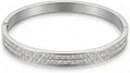 Gold Silver Rhinestone Bangle Bracelets for Women, Adjustable Layered Cuff Bracelet Summer Holiday Jewelry Gift