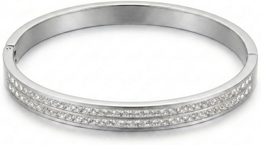 Gold Silver Rhinestone Bangle Bracelets for Women, Adjustable Layered Cuff Bracelet Summer Holiday Jewelry Gift