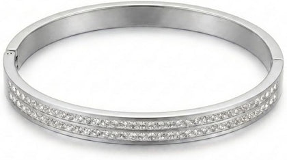 Gold Silver Rhinestone Bangle Bracelets for Women, Adjustable Layered Cuff Bracelet Summer Holiday Jewelry Gift