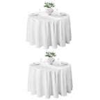 Classic Series 2 Pack 120inch Round Polyester Table Cloth, White