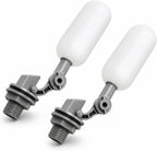 2 Pack 1/2 Inch Straight Thread Auto Fill Float Valve, Automatic Water Level Control Valve with 225° Adjustable Arm for Water Tank, Pond, Chicken Waterer, Livestock Trough