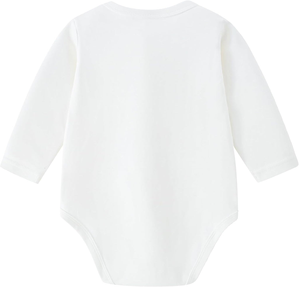 Unisex-Baby Long Sleeve Bodysuits Solid Romper for Infant 0-24M