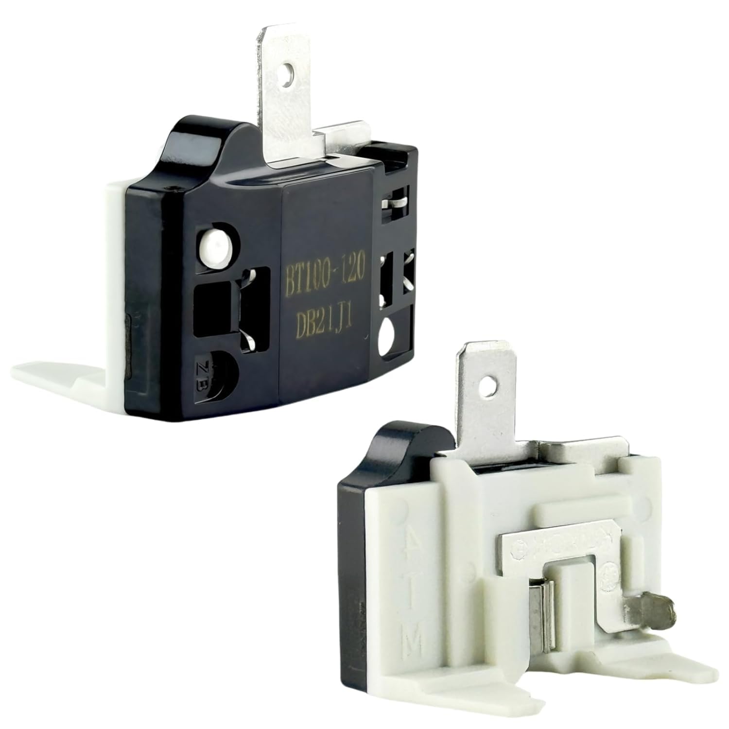 (2 Pieces in) Refrigerator PTC Starter Relay, 4-Pin, 4.7ohm and 1 Set 1/2hp Refrigerator Overload Protector