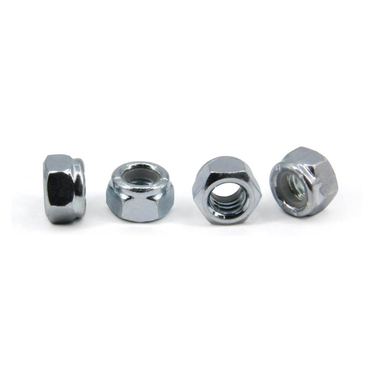 5/16"-18 Nylon Insert Hex Lock Nuts,Carbon Steel White Zinc Plated, Hex Lock Nut Silver Self-Locking Nylock Locknuts,100pcs/pack (5/16"-18-100pcs)
