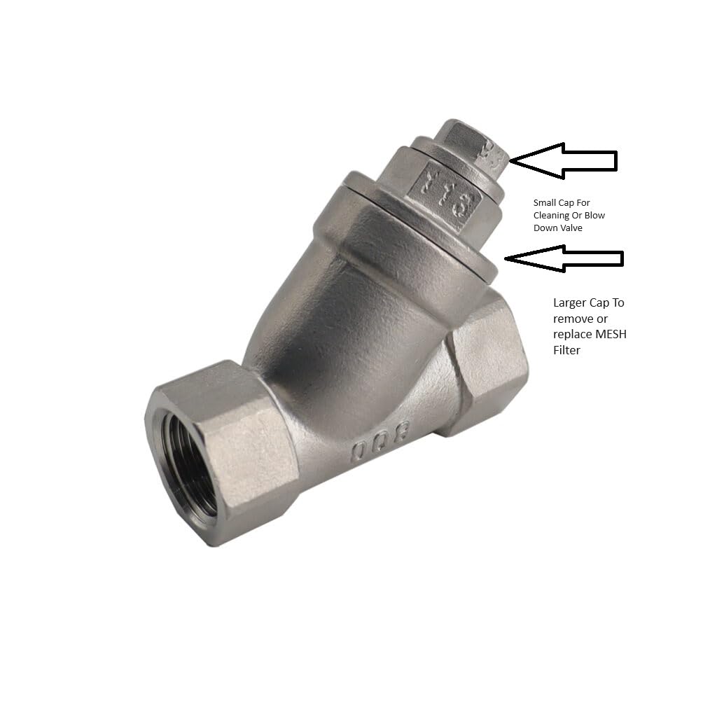 1" Y Strainer Stainless Steel 316 800 PSI WOG 20 Mesh