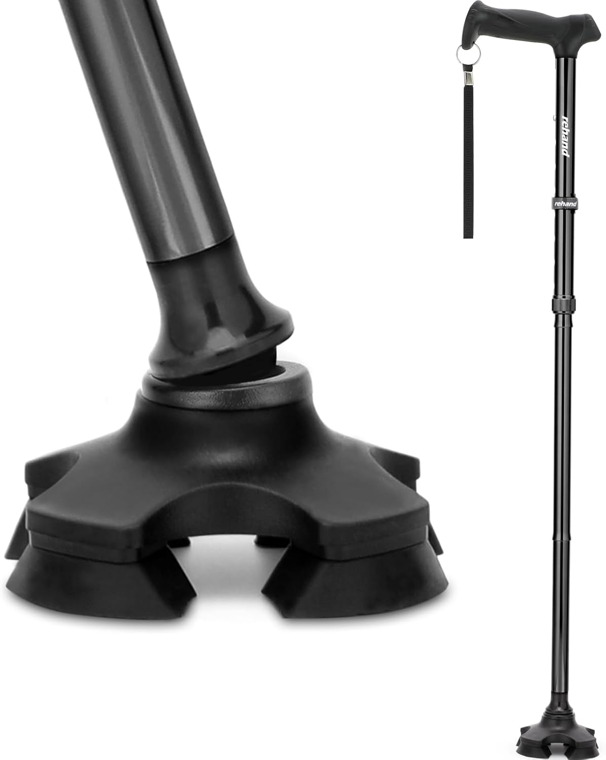 Walking Cane for Men & Women - Foldable, Adjustable, Lightweight, Self Standing Pivot Walking Cane, Soft Handle Grip