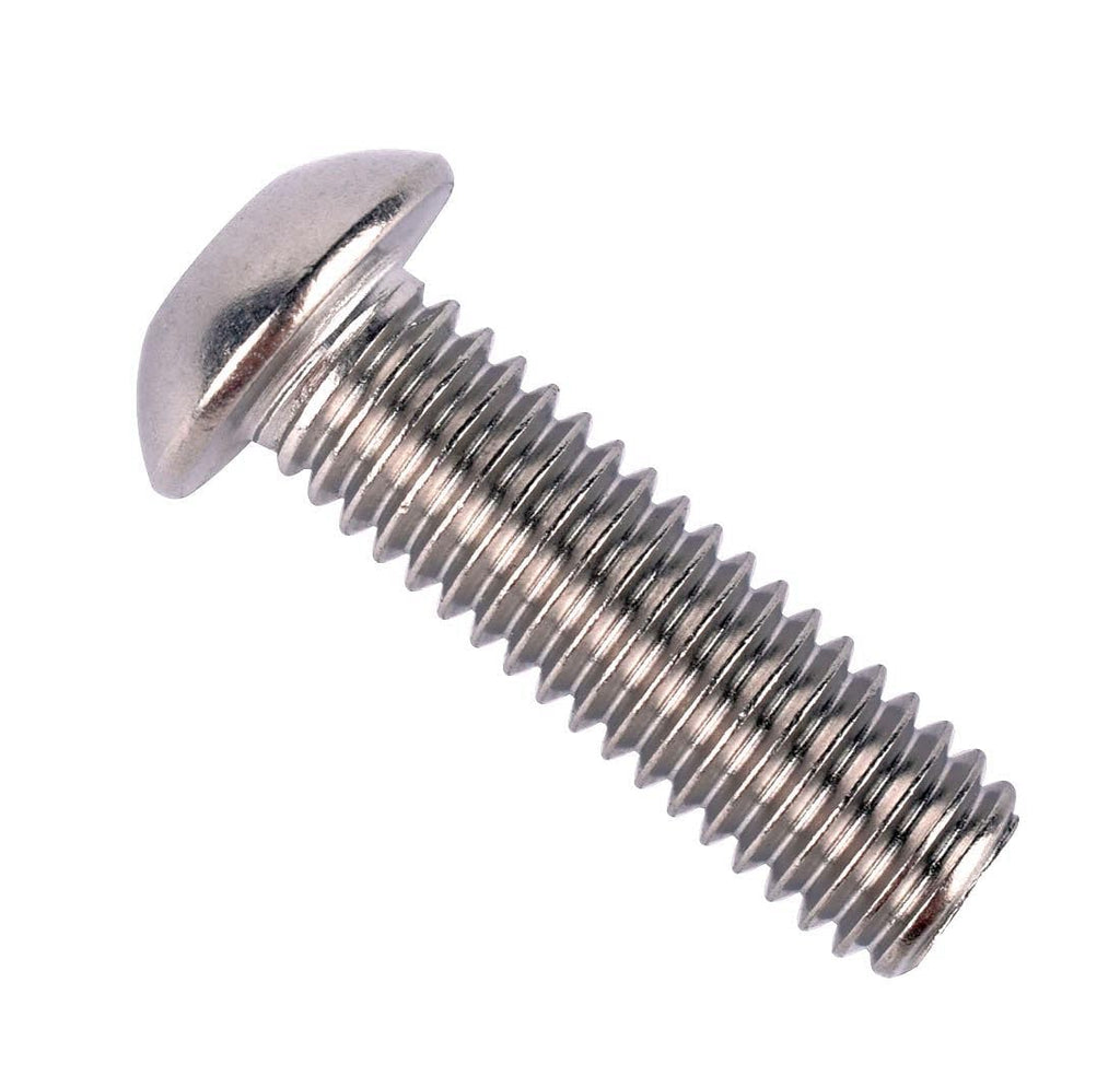 #6-32 x 3/8" Button Head Socket Cap Bolts Screws, 304 Stainless Steel 18-8, Allen Hex Drive, Fully Machine Thread, Quantity 40Pcs