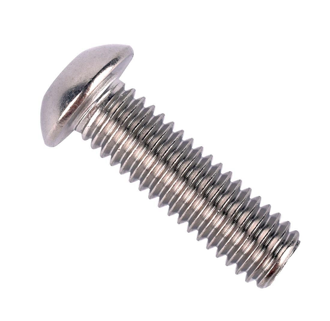 #6-32 x 3/8" Button Head Socket Cap Bolts Screws, 304 Stainless Steel 18-8, Allen Hex Drive, Fully Machine Thread, Quantity 40Pcs
