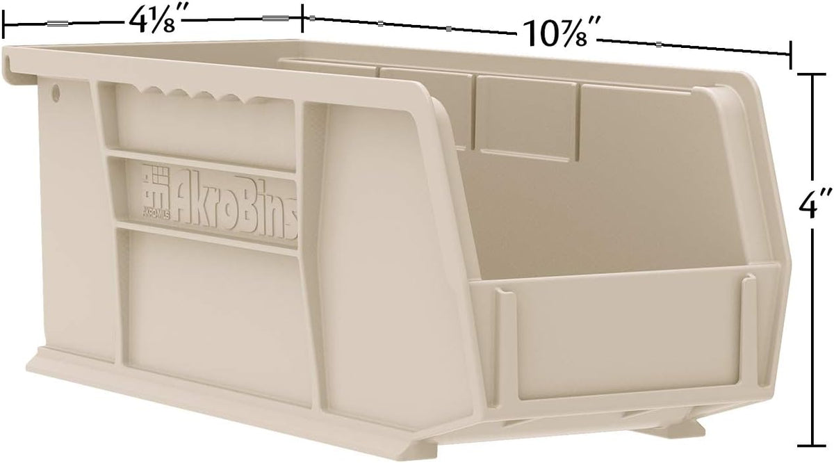 AkroBins Plastic Storage Bins, 11"x 4"x 4", Clear, 12-Pack