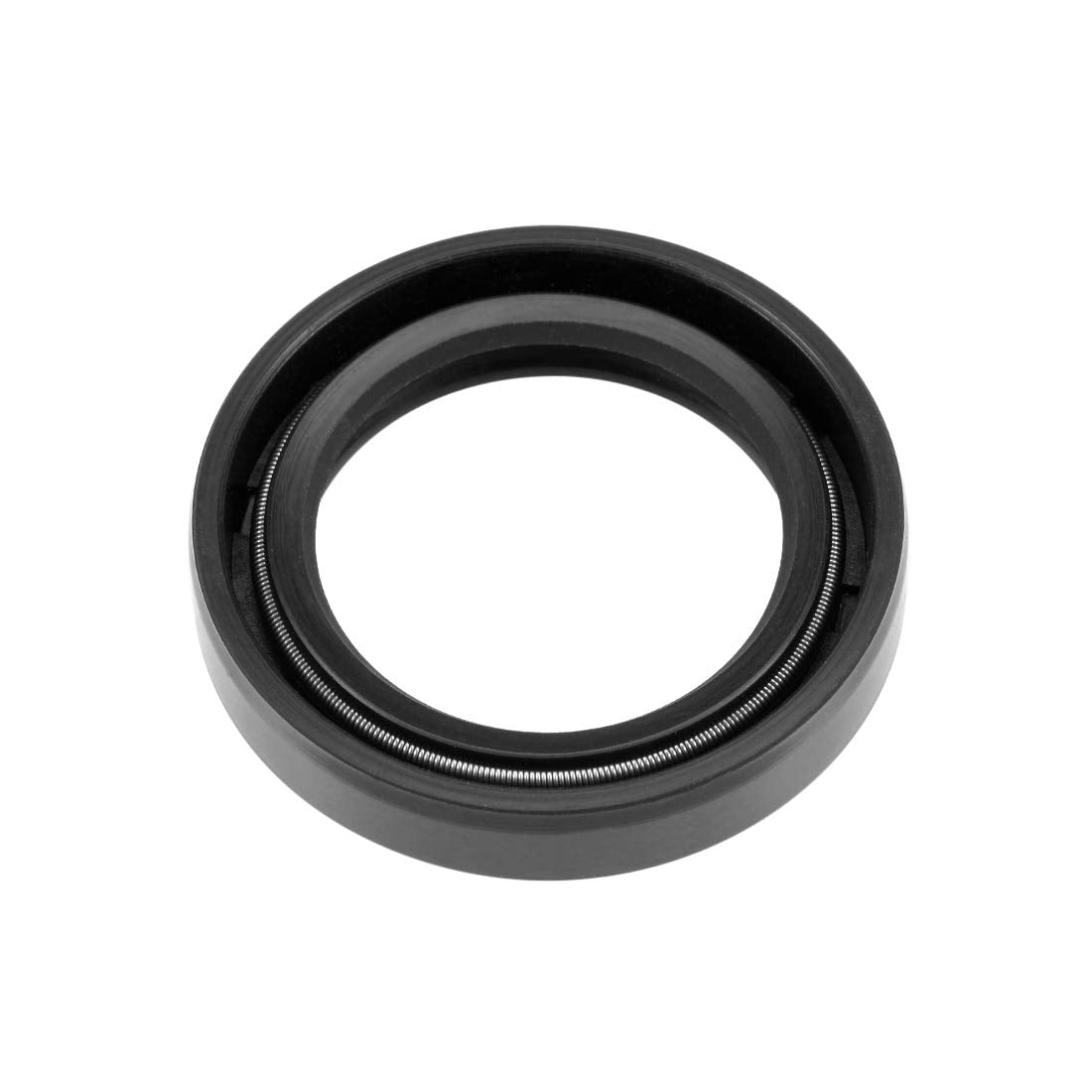 uxcell Oil Seals Rubber TC 25x35x7mm Double Lip w/Spring Black
