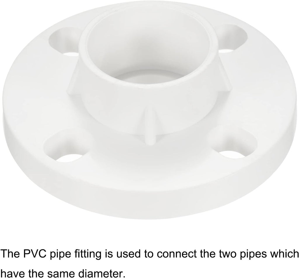 PATIKIL 50mm PVC Pipe Fitting Flange for 50mm OD Pipe Connect White
