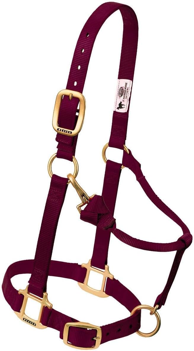 Weaver Leather Original Adjustable Nylon Horse Halter, Average Horse, Burgundy