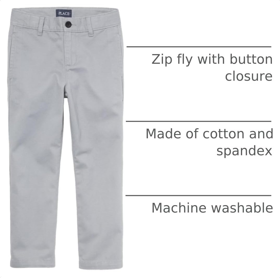 Boys Stretch Chino Pants,Fin Gray Single,18H