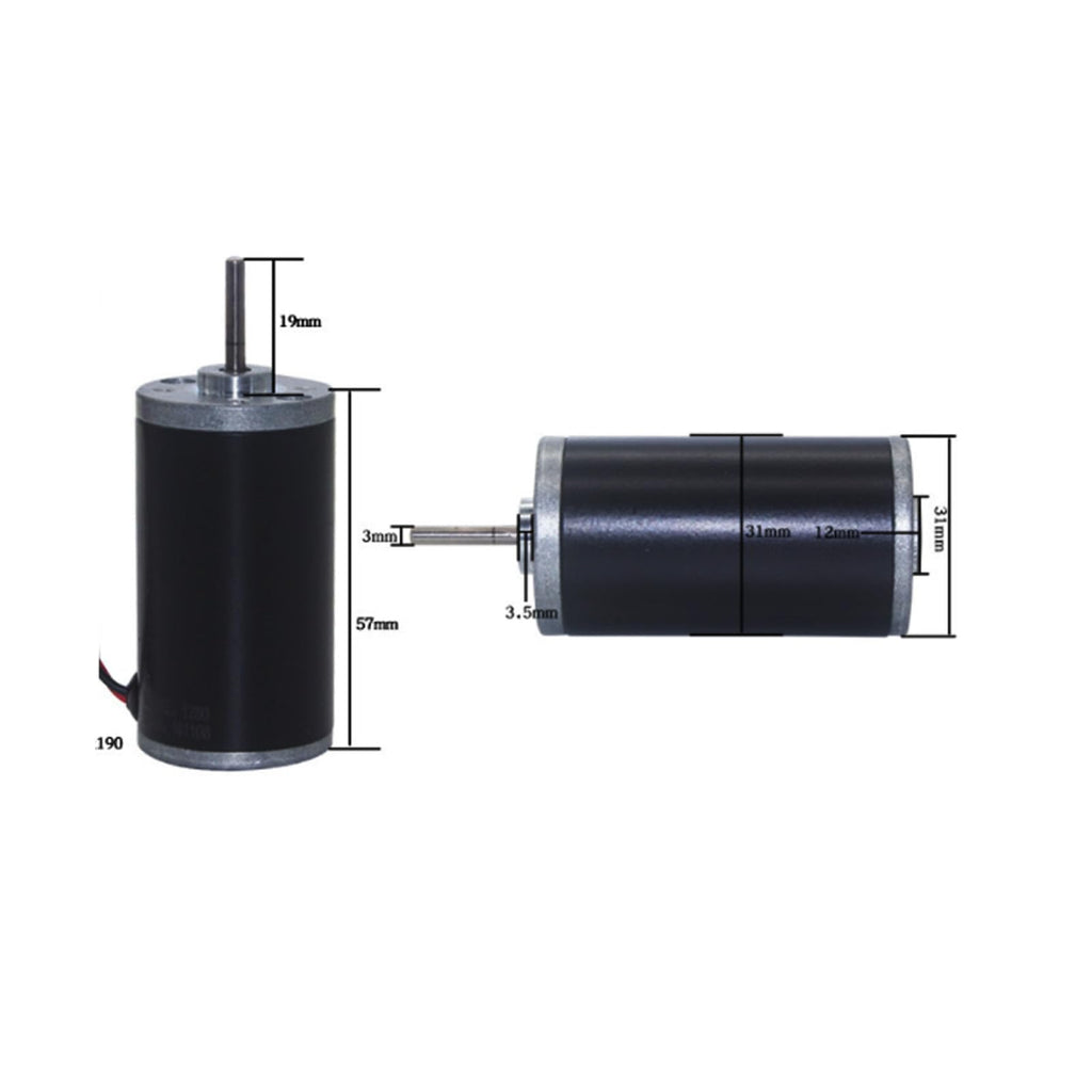 24V 5000RPM DC Motor, Metal Gear Pure Copper Coil