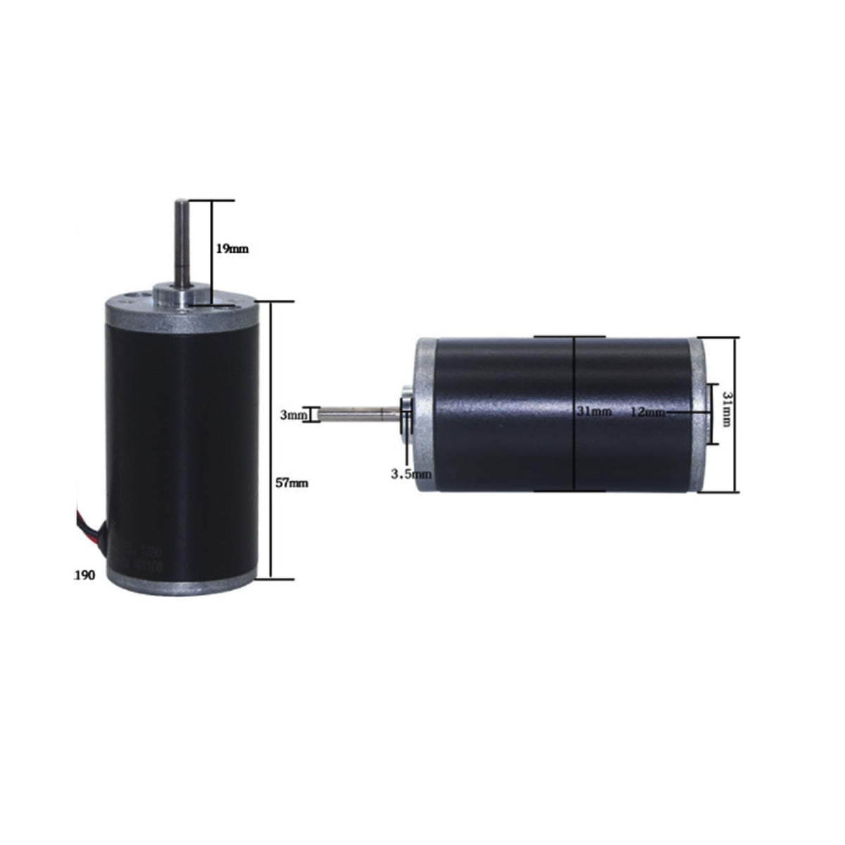 24V 5000RPM DC Motor, Metal Gear Pure Copper Coil