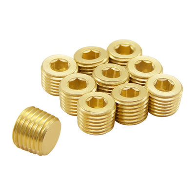 Hooshing 10PCS 1/8" NPT Male Pipe Plug Internal Hex Counter Sunk Plugs