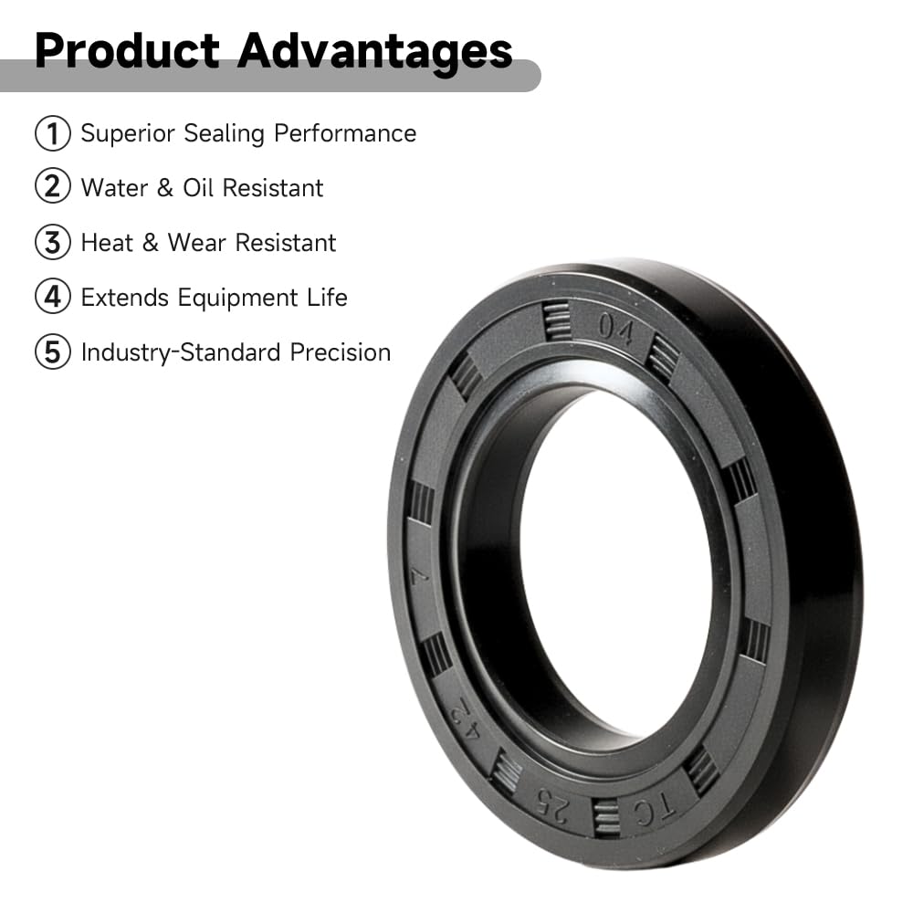 5pc TC Double Lip Rotary Shaft Oil Seals 25x42x7mm