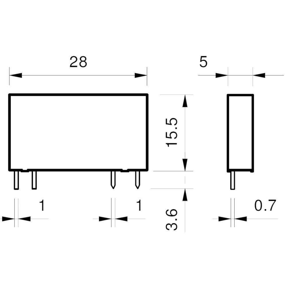 FINDER 34.81.7.060.9024 1.5-24 V DC Output, 60V DC Input, Solid State PCB/Plug-in Relay, SPST-NO 2A