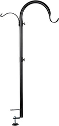 Three Span Deck Hook, 37 Inches Deck Bird Feeder Pole, Hanging Baskets Porch Multi-Hook for Deck Kit with Three