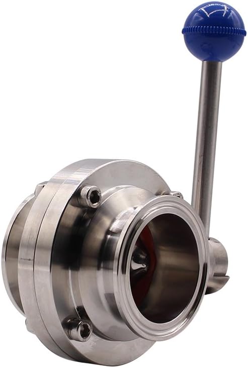 DERNORD Sanitary Butterfly Valve with Pull Handle Stainless Steel 304 Tri Clamp Clover (1.5" Tube OD)