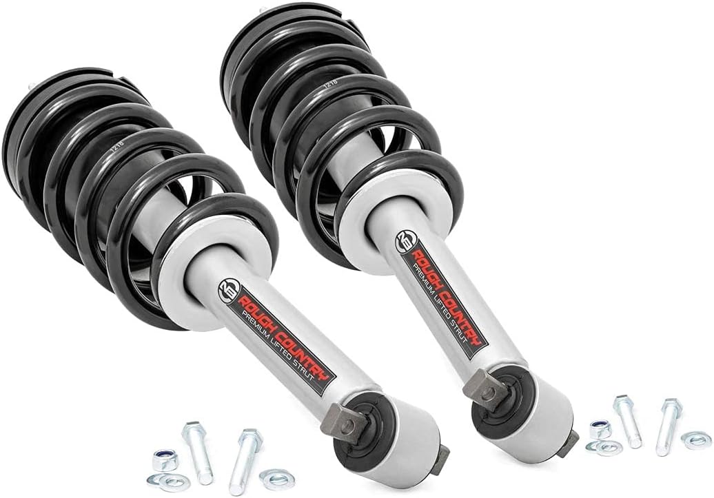 Rough Country N3 Loaded Struts for Chevy Silverado & GMC Sierra 1500 (2019-2025) 3.5" Lift - Pre-Loaded Coil Strut, Bolt-on Install, Set of 2