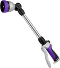 Metal Watering Wand, Heavy Duty Garden Hose Wand with 180° Swivel Ratcheting Head, 16'' Hose Nozzle Sprayer with 7