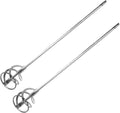 2x Silver SDS Spiral Mixing Paddle Paint and Mud Mixer Mixer Whisk for Drill in 1 to 5 gallon buckets Fits all