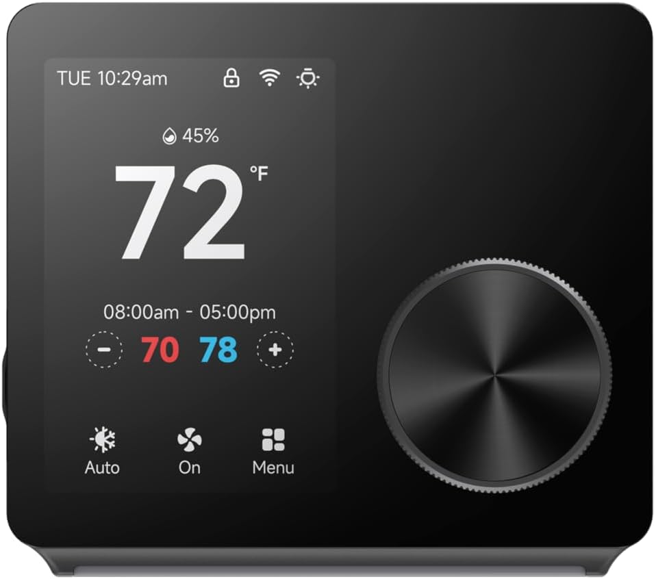 ST300 WiFi Thermostat, Compatible with Alexa and Google, App Control, 3.5” Touch Screen, Knob, Easy Install
