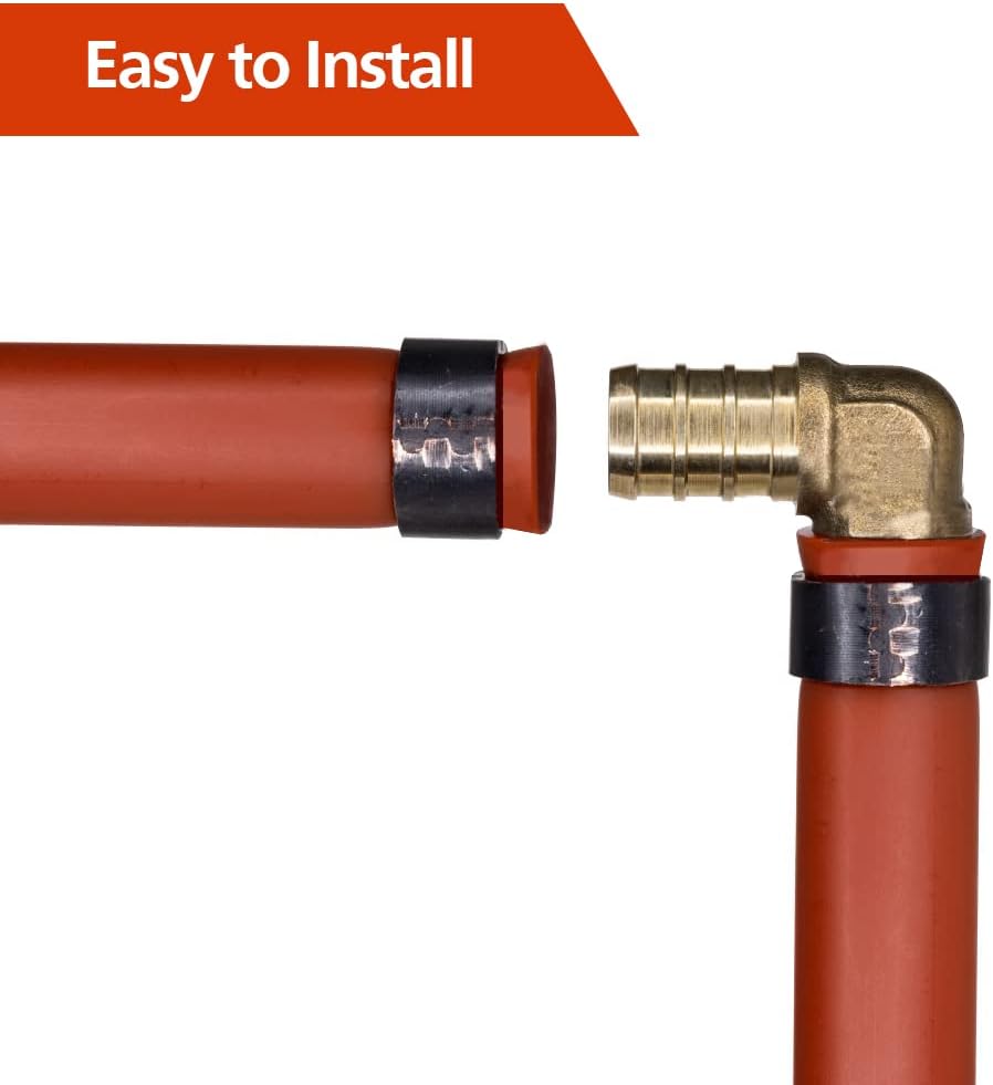 50 Pack 1/2" PEX Fittings, Brass Elbow Fittings