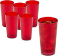 16 Ounce (oz) Restaurant Grade Beverage Tumblers (6 Pack) - Drinking Glasses, Stackable, BPA-Free, Shatter-Proof