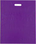 15x18 Purple Die Cut Handle Plastic Shopping Bags 50/cs