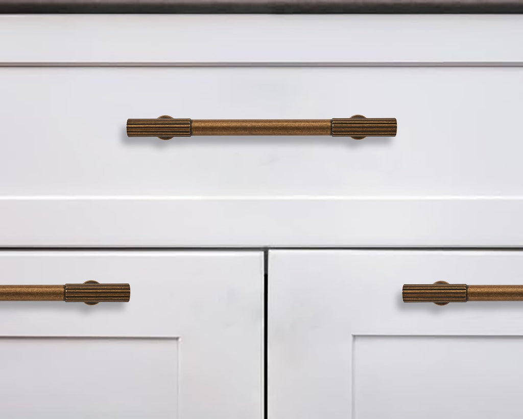 12 Inch Hole Center 2 Pack Antique Brass Heavy Duty Solid Vintage Brass Cabinet Pulls, Kitchen Drawer Handles