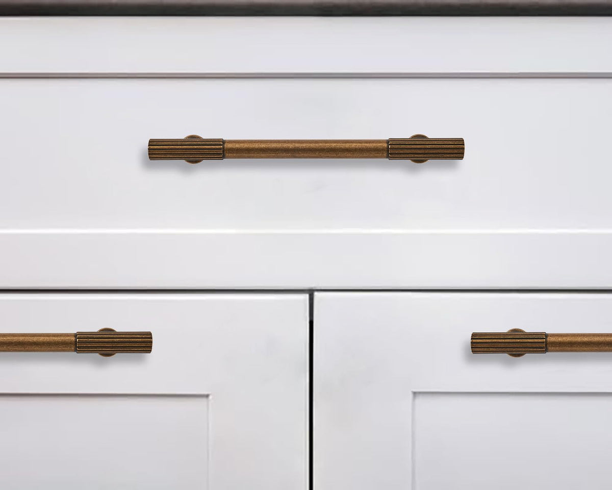 12 Inch Hole Center 2 Pack Antique Brass Heavy Duty Solid Vintage Brass Cabinet Pulls, Kitchen Drawer Handles