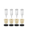 3-Piece Airlock, 6.5 Drilled Rubber Stopper, and 38mm Black Plastic Lid - Pack of 4