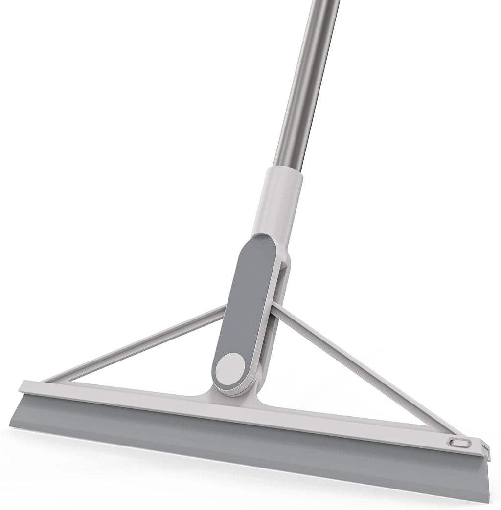 Floor Squeegee Broom Rubber Window Squeegee for Floor 61" Long Handle Adjustable Floor Wiper for Concrete Tile Shower