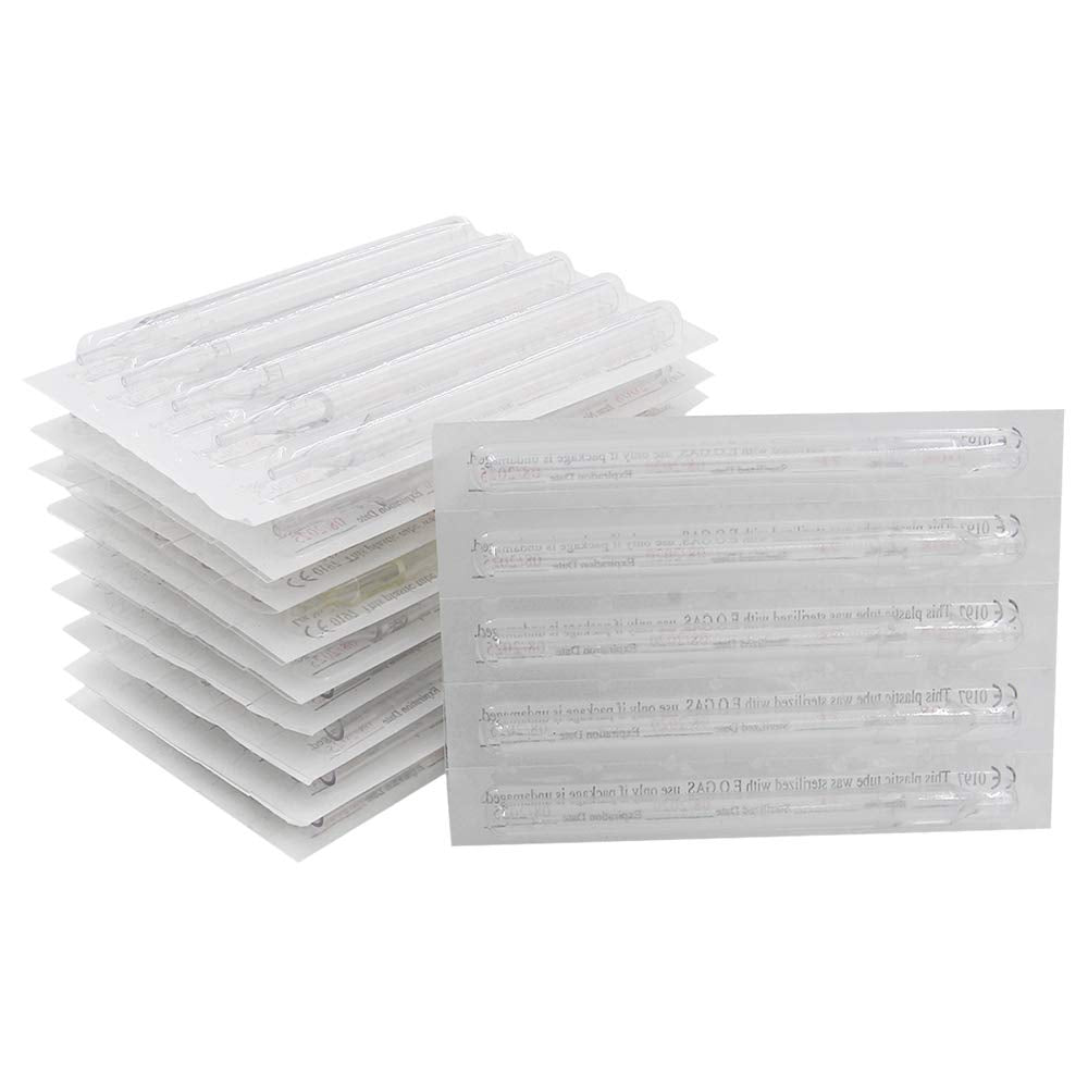 100PCS Mixed Long Disposable Tattoo Tips Tubes for 3RL 5RL 7RL 9RL 3RS 5RS 7RS 9RS 5M1 7M1 Tattoo Needles Tips Round
