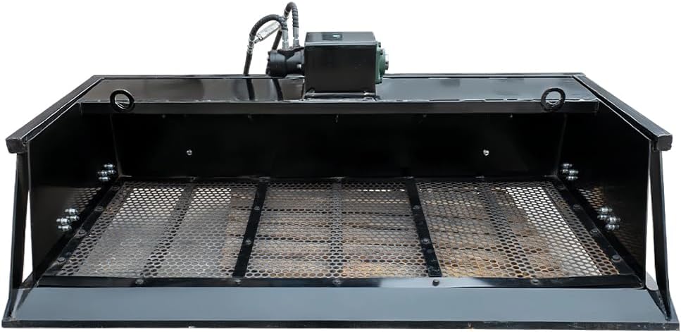 59.05"/1500mm Topsoil Screening Bucket Attachment for Skid Steer, Vibration Funnel Sifting Bucket for Bobcat Loaders