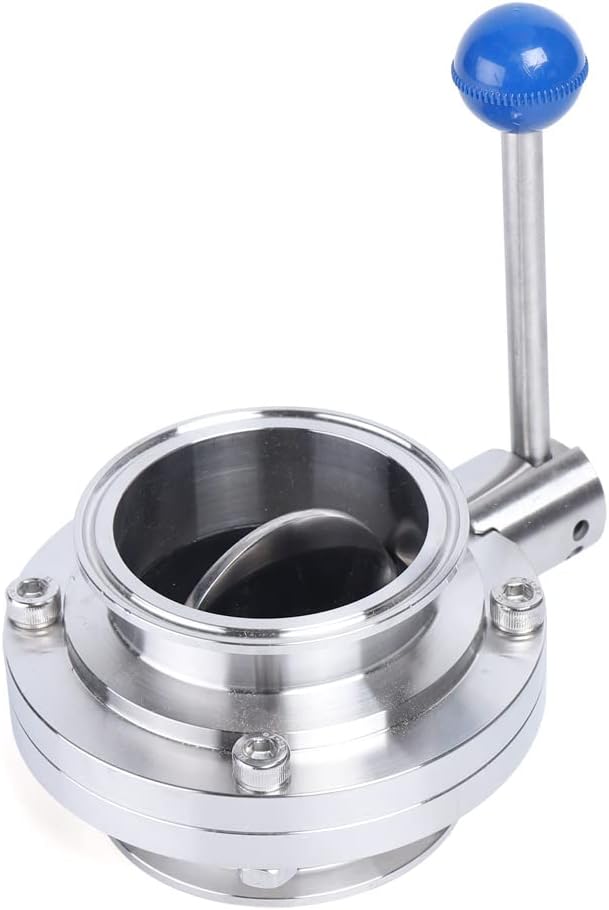3" Butterfly Valve, Sanitary Stainless Steel Tri Clamp Butterfly Valve with Pull Handle